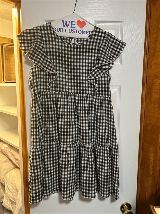 SHEIN Dresses & Skirts - SHEIN Black & White Gingham Ruffle Tiered Dress